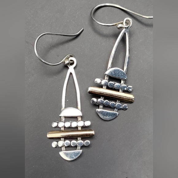 NOVICA 18K Gold and Sterling Silver Earrings. small and dainty for everyday wear - Picture 4 of 4